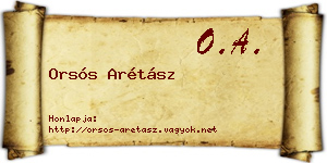 Orsós Arétász névjegykártya