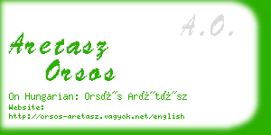 aretasz orsos business card